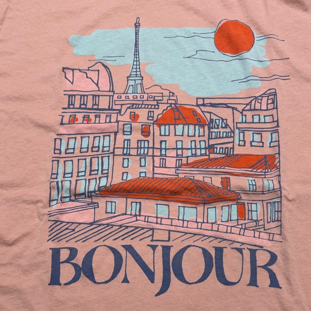 Original Retro Brand Peach Bonjour Graphic Men's T-Shirt - Picture 6 of 7